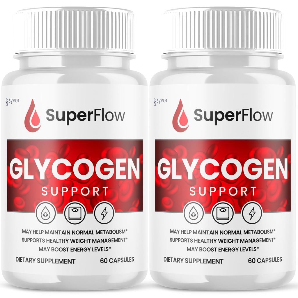 (2 Pack) Super Flow Glycogen Support, Official SuperFlow Advanced Formula Glyco Optimizer Capsules, All Natural Super Flow Pills, Daily Wellness Supplement to Support Healthy Balance (120 Capsules) - TrustMedUSA