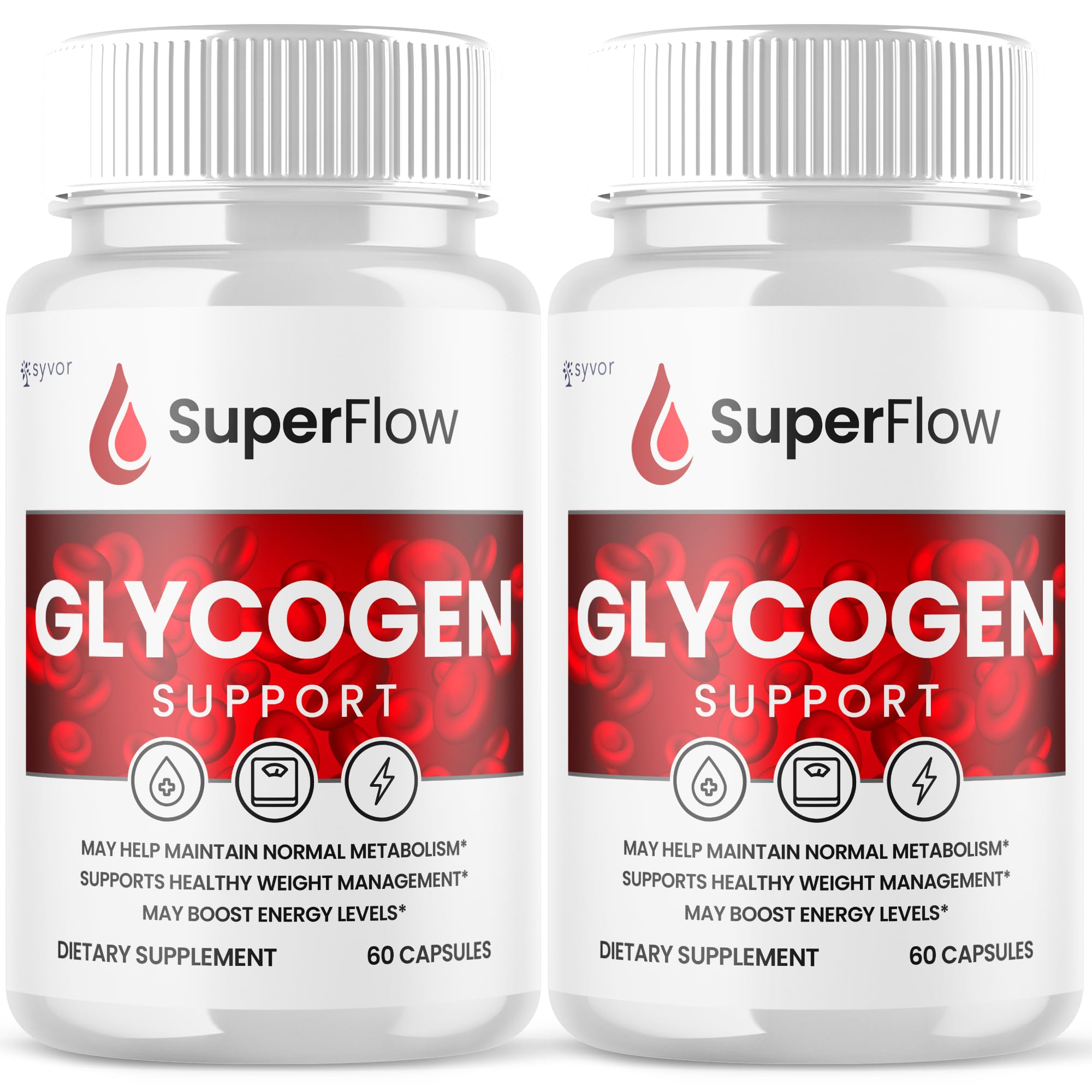 (2 Pack) Super Flow Glycogen Support, Official SuperFlow Advanced Formula Glyco Optimizer Capsules, All Natural Super Flow Pills, Daily Wellness Supplement to Support Healthy Balance (120 Capsules) - TrustMedUSA