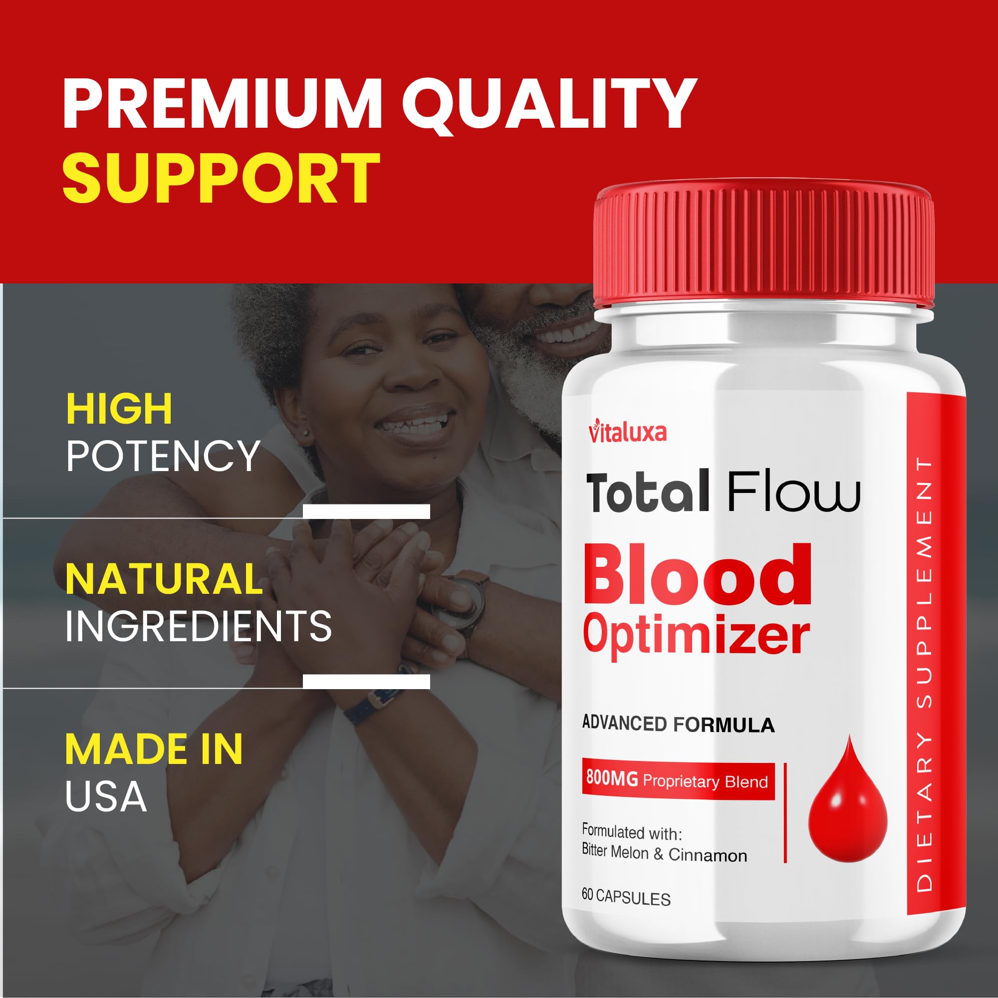(2 Pack) Total Flow Blood Balance, TotalFlow Blood Support Capsules Supplement Advanced Formula All Natural Optimizer Maximum Strength Daily Health Wellness, TotalFlo Premium Blend Pills (120 Ct) - TrustMedUSA