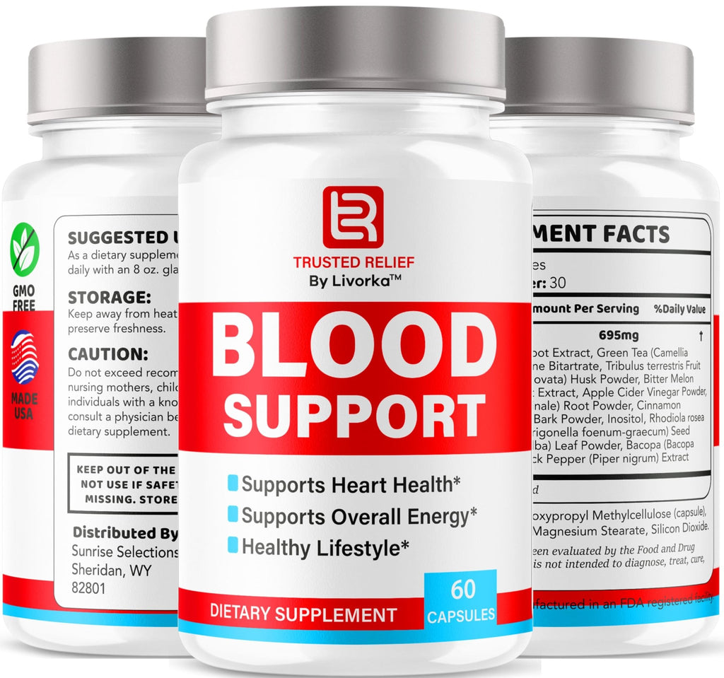 (2 Pack) Trusted Relief Blood Support Capsules - Official TrustedRelief Blood Support Vitamin Pills, Natural Trusted Relief Advanced Premium Formula Wellness & Overal Health, 120 Capsules For 2 Months - TrustMedUSA