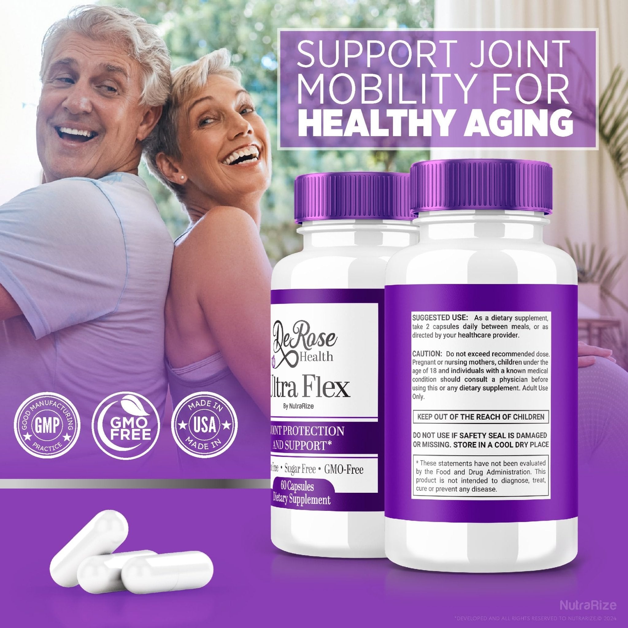 (2 Pack) Ultra Flex Capsules, Advanced Joint Support Supplement, Ultra Flex Natural Joint Health Formula, Max Strength Pills for Joint Wellness and Mobility, UltraFlex Vitamin Reviews (120 Capsules) - TrustMedUSA