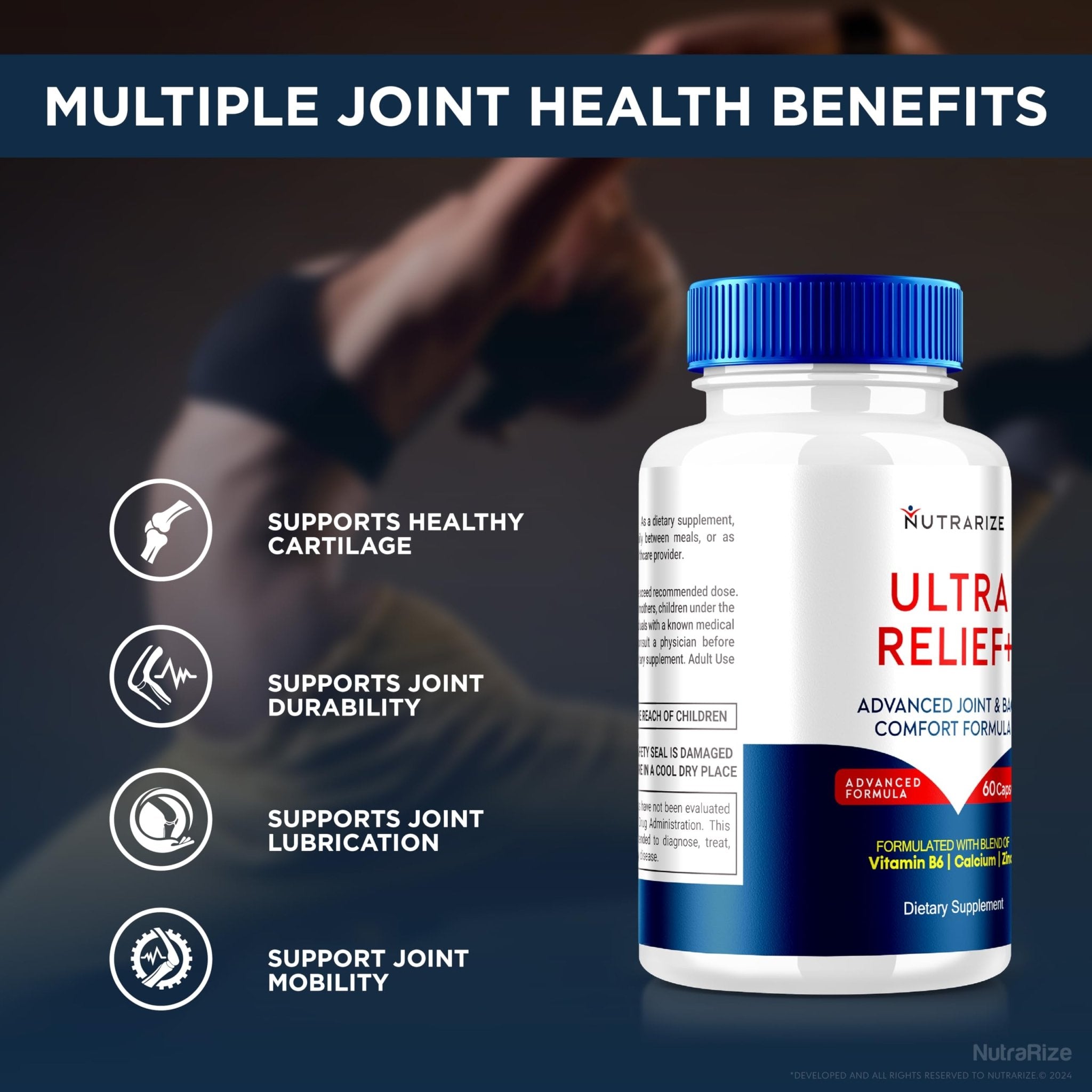 (2 Pack) Ultra Relief+ Capsules, Official Formula for Joint Health, All-Natural Supplement to Support Joint Function and Mobility, Ultra Relief + Pills, Ultra Relief Plus Reviews (120 Capsules) - TrustMedUSA
