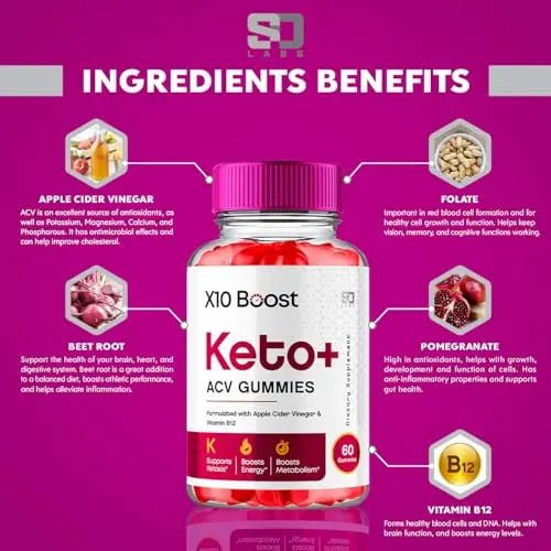 (2 Pack) X10 Boost Keto ACV Gummies Advanced Weight Loss, X10 Boost Keto - TrustMedUSA