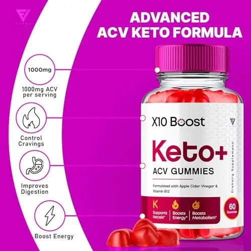 (2 Pack) X10 Boost Keto ACV Gummies, X10 Keto Boost Gummies Advanced Weight Loss - TrustMedUSA