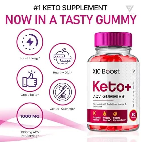 (2 Pack) X10 Boost Keto ACV Gummies, X10 Keto Boost Gummies Advanced Weight Loss - TrustMedUSA