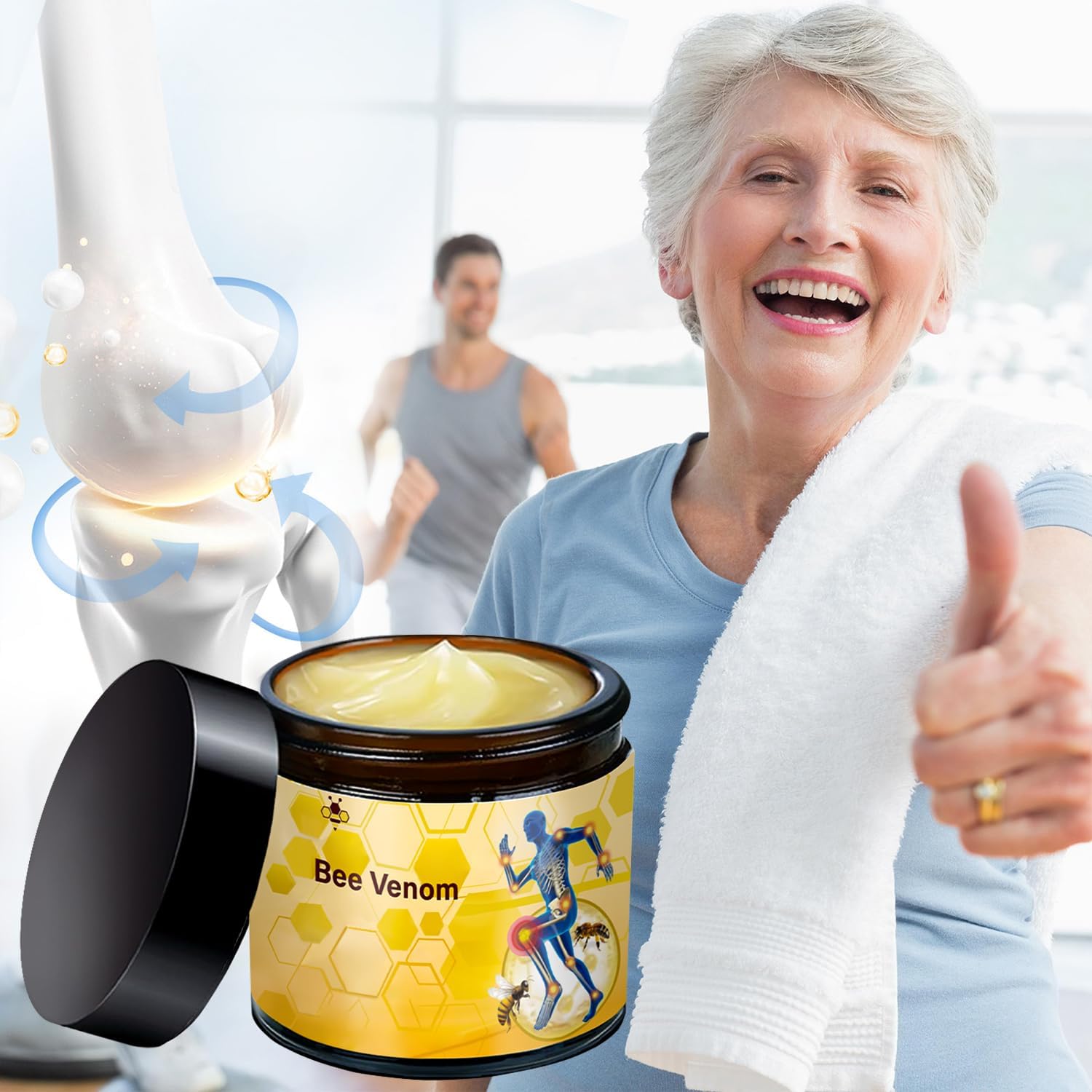 2 Pcs Bee Venom Cream, Professional Bee Venom Cream, Natural Joint Gel, for Neck,Waist,Back Hand Feet and Leg - TrustMedUSA