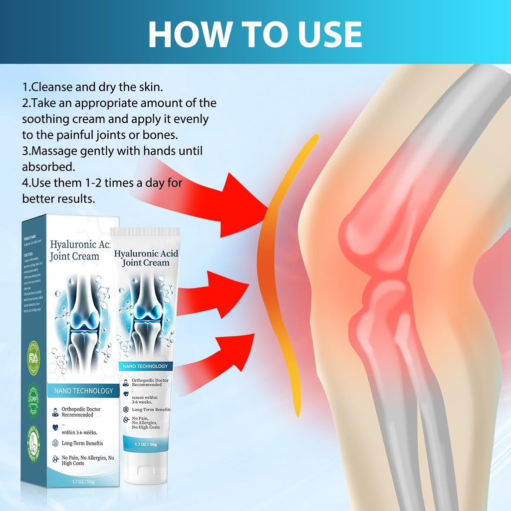 2 PCS Hyaluronic Acid Joint R-epair Gel, Soothing Massage Gel, Quickly Relieve Joint discomfort for Back, Neck, Kne, Soothing Relief for Dry, Cracked Skin Joint Activities Throughout The Body - TrustMedUSA