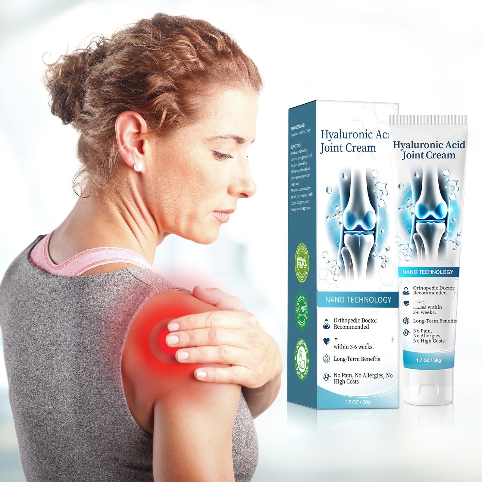 2 PCS Hyaluronic Acid Joint R-epair Gel, Soothing Massage Gel, Quickly Relieve Joint discomfort for Back, Neck, Kne, Soothing Relief for Dry, Cracked Skin Joint Activities Throughout The Body - TrustMedUSA