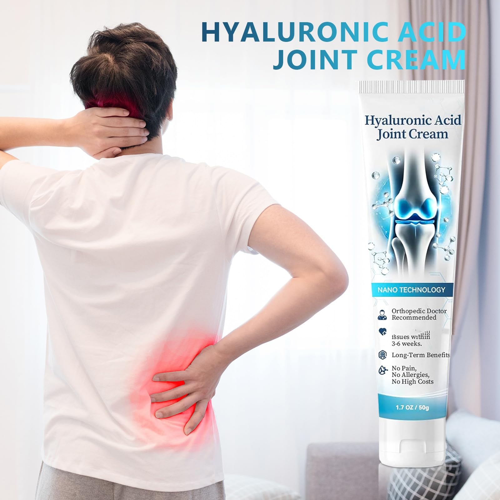 2 PCS Hyaluronic Acid Joint R-epair Gel, Soothing Massage Gel, Quickly Relieve Joint discomfort for Back, Neck, Kne, Soothing Relief for Dry, Cracked Skin Joint Activities Throughout The Body - TrustMedUSA
