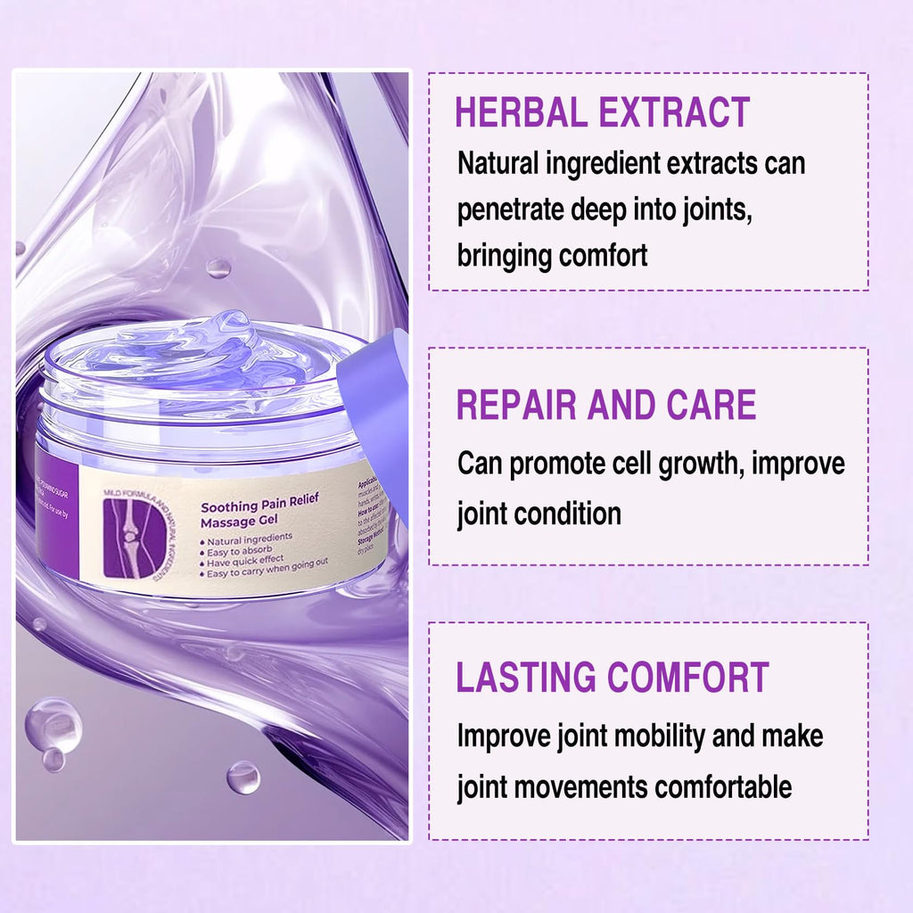 2 PCS Joint Gel Purple Gel，Soothing Pain Relief Massage Cream，Full-Body Joint Effective Soothes for Knees, Lumbar, Hands, Neck and Shoulders - TrustMedUSA