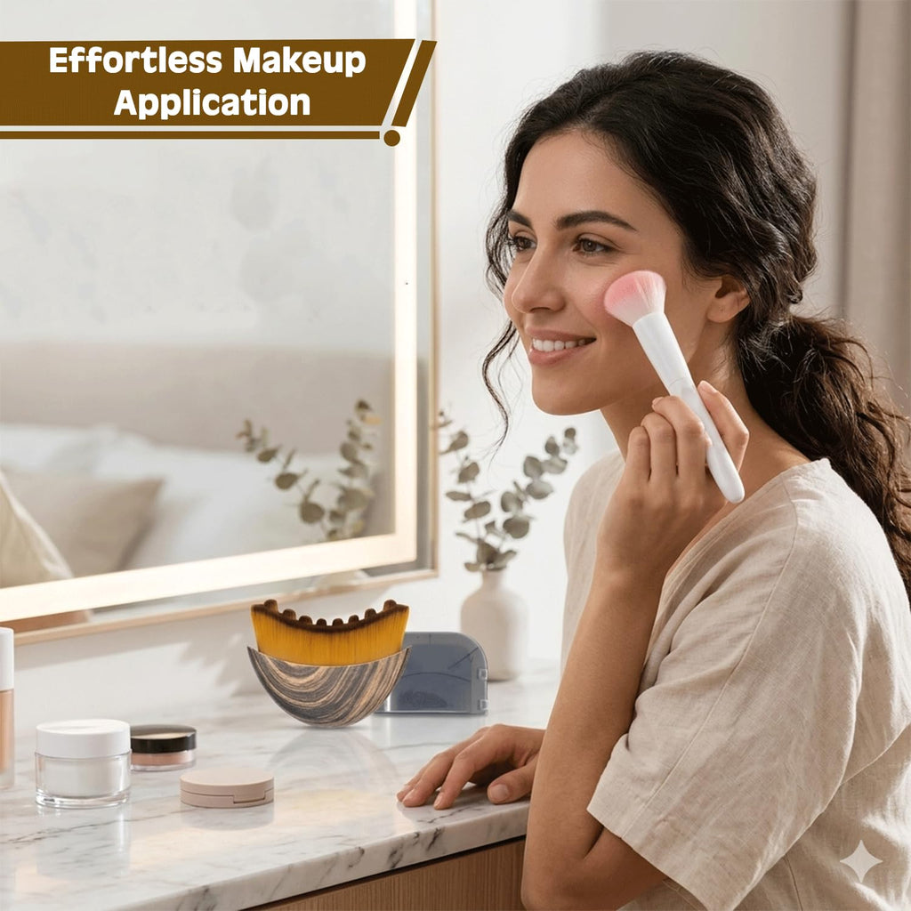 2 pcs Lymphatic Contour Face Brush with Cosmetic Mask Brush, Lymphatic Drainage Massager for Sculpting & Puffiness Reduction, Soft Bristle Face Contour Lymphatic for Skin Precisely and Relieve Fatigue - Maple Wellness Supplements