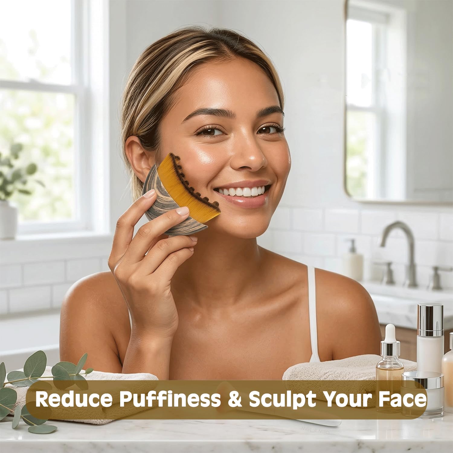 2 pcs Lymphatic Contour Face Brush with Cosmetic Mask Brush, Lymphatic Drainage Massager for Sculpting & Puffiness Reduction, Soft Bristle Face Contour Lymphatic for Skin Precisely and Relieve Fatigue - Maple Wellness Supplements