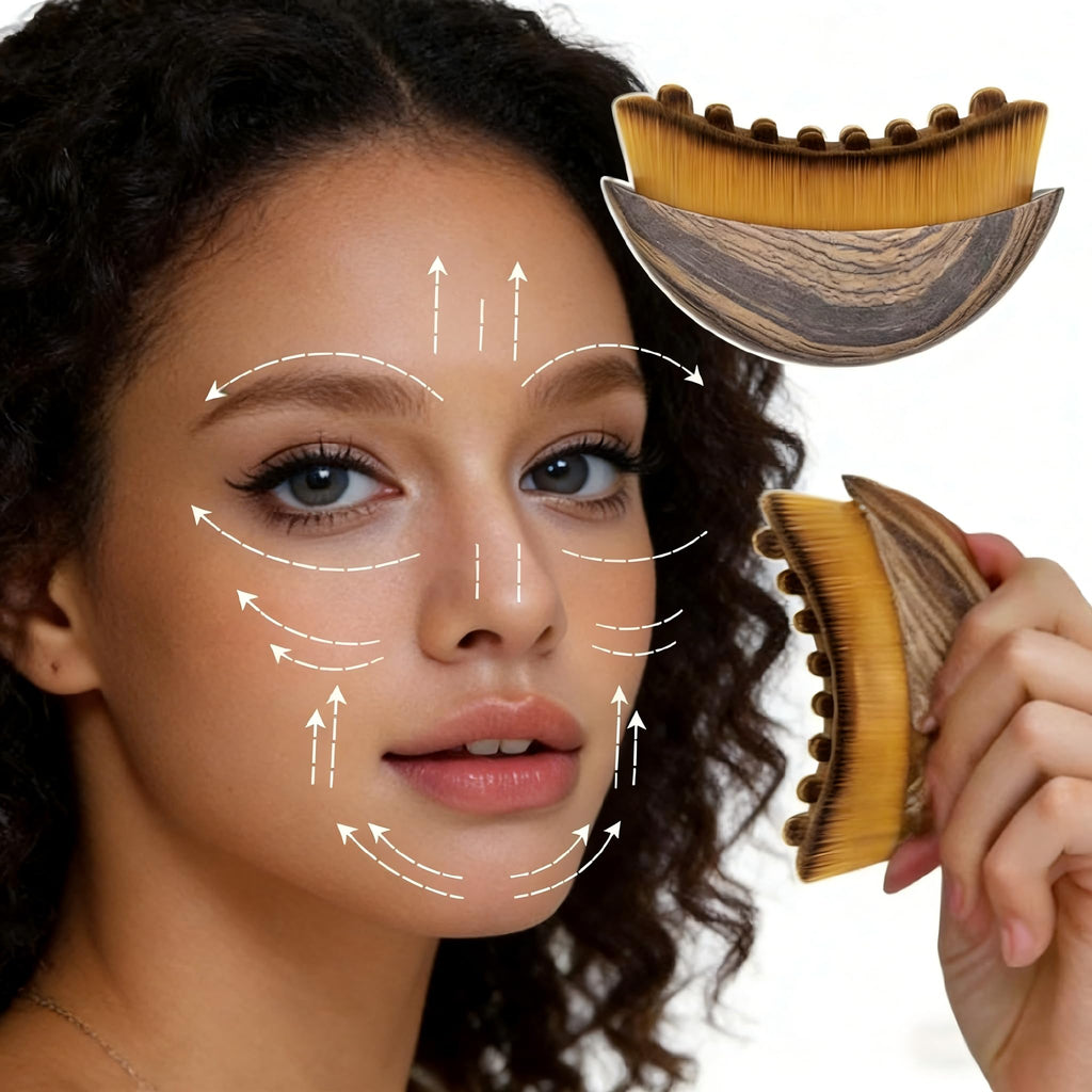 2 PCS New Lymphatic Contour Face Brush for Sculpting – Face Brush for Lymphatic Drainage, Anti-Puffiness, Detox & Lift, Improves Skin Glow & Absorption, Travel-Friendly Portable Design - Maple Wellness Supplements