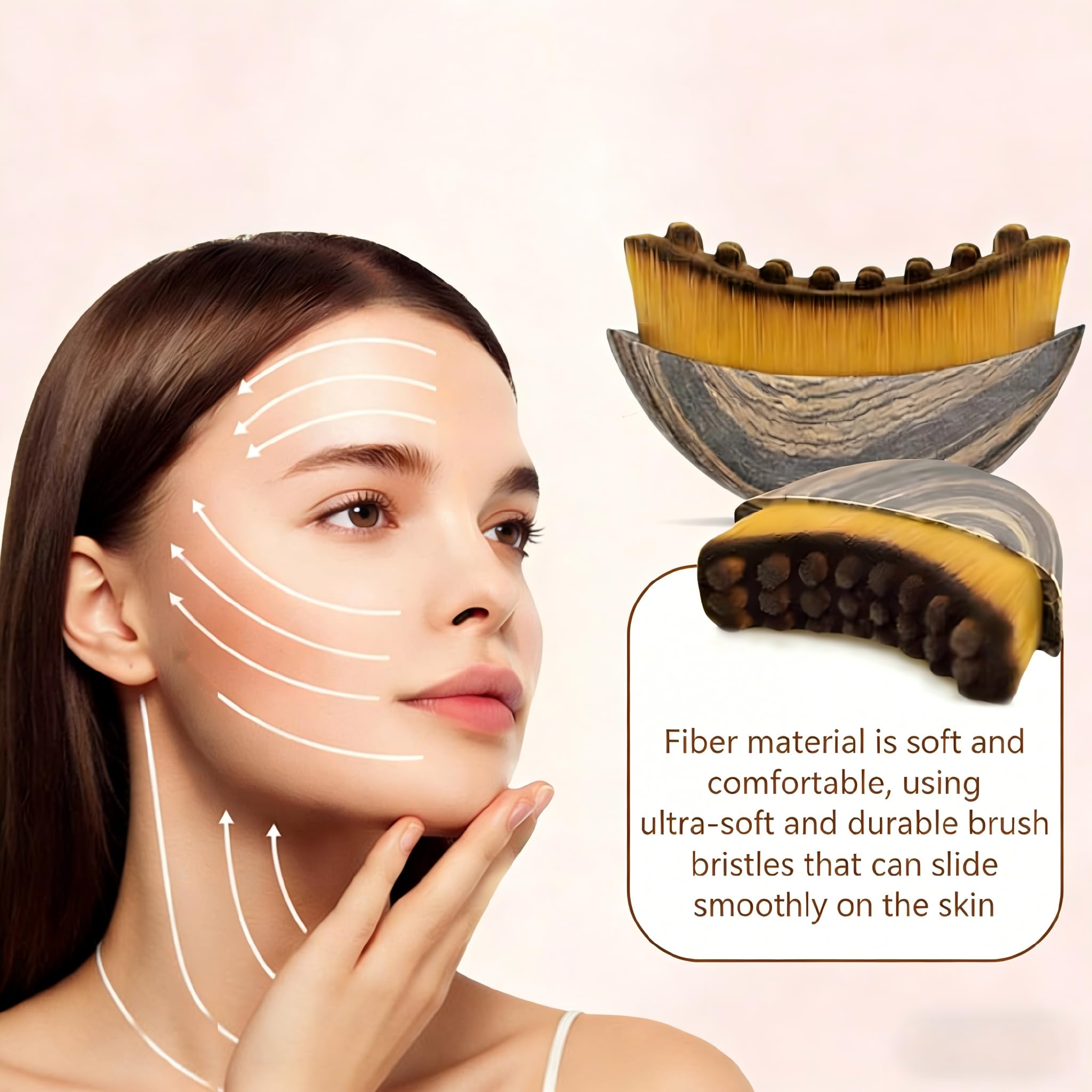 2 PCS New Lymphatic Contour Face Brush for Sculpting – Face Brush for Lymphatic Drainage, Anti-Puffiness, Detox & Lift, Improves Skin Glow & Absorption, Travel-Friendly Portable Design - Maple Wellness Supplements