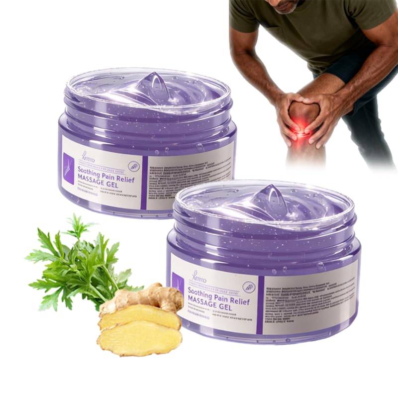 2 Tubes of Soothing Massage Gel, Suitable for Daily use - 3.53 oz. Provides Cooling Relief for Knees, Waist, Neck, Back, Shoulders, Hands, and feet. Contains Mugwort and Ginger extracts. - TrustMedUSA