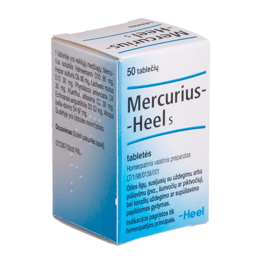 2 x 50 Mercurius-Heel S Homeopathic Tablets 100 tabs - skin conditions, inflammation, suppuration - TrustMedUSA