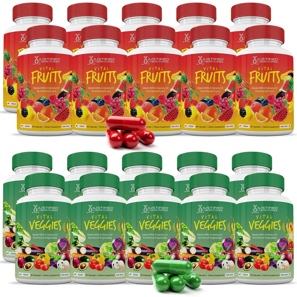 (20 Pack) Vital Fruits and Veggies Supplement Whole Food Red & Green Superfoods - TrustMedUSA