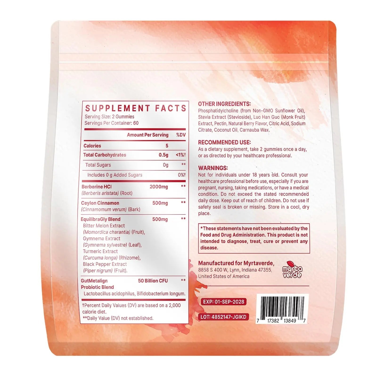 2000mg Liposomal Berberine Supplement Gummies | High Potency Berberine HCI Activates AMPK with Ceylon Cinnamon | Advanced Absorption | Zero Sugar Mixed-Berry | 120 Count - TrustMedUSA