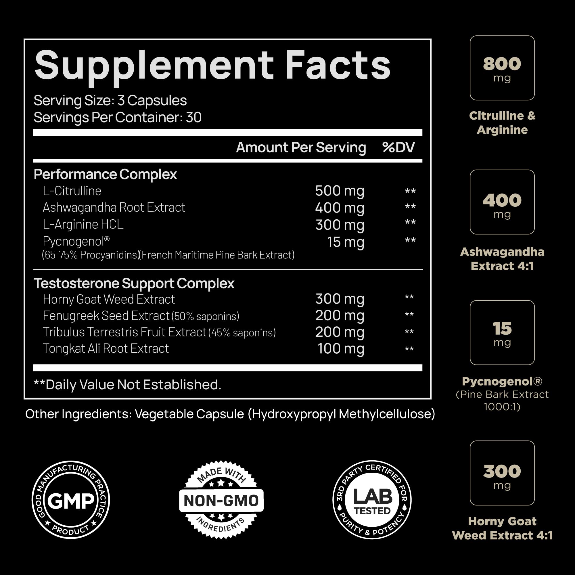 21,800mg Testosterone Booster for Men 8X Strength w. Ashwagandha, Tongkat Ali, Pycnogenol, Tribulus - Total T Male Enhancing Test Booster + Muscle Builder Workout Testosterone Supplement for Men - TrustMedUSA