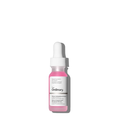 The Ordinary PHA 5% Exfoliating Lip Serum, Hydrating Overnight Lip Exfoliator Treatment, 0.5 Fl Oz