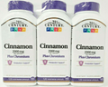 21st Century Cinnamon 2000mg Plus Chromium 120ct Caps- 3 Pack - Maple Wellness Supplements