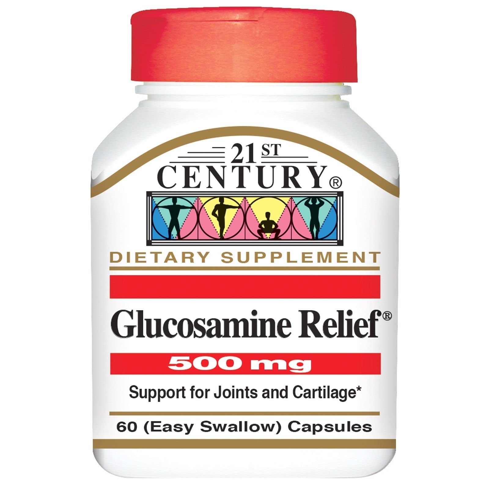 21st Century Glucosamine Relief 500mg Capsules - 60 Count, Pack of 6 - TrustMedUSA