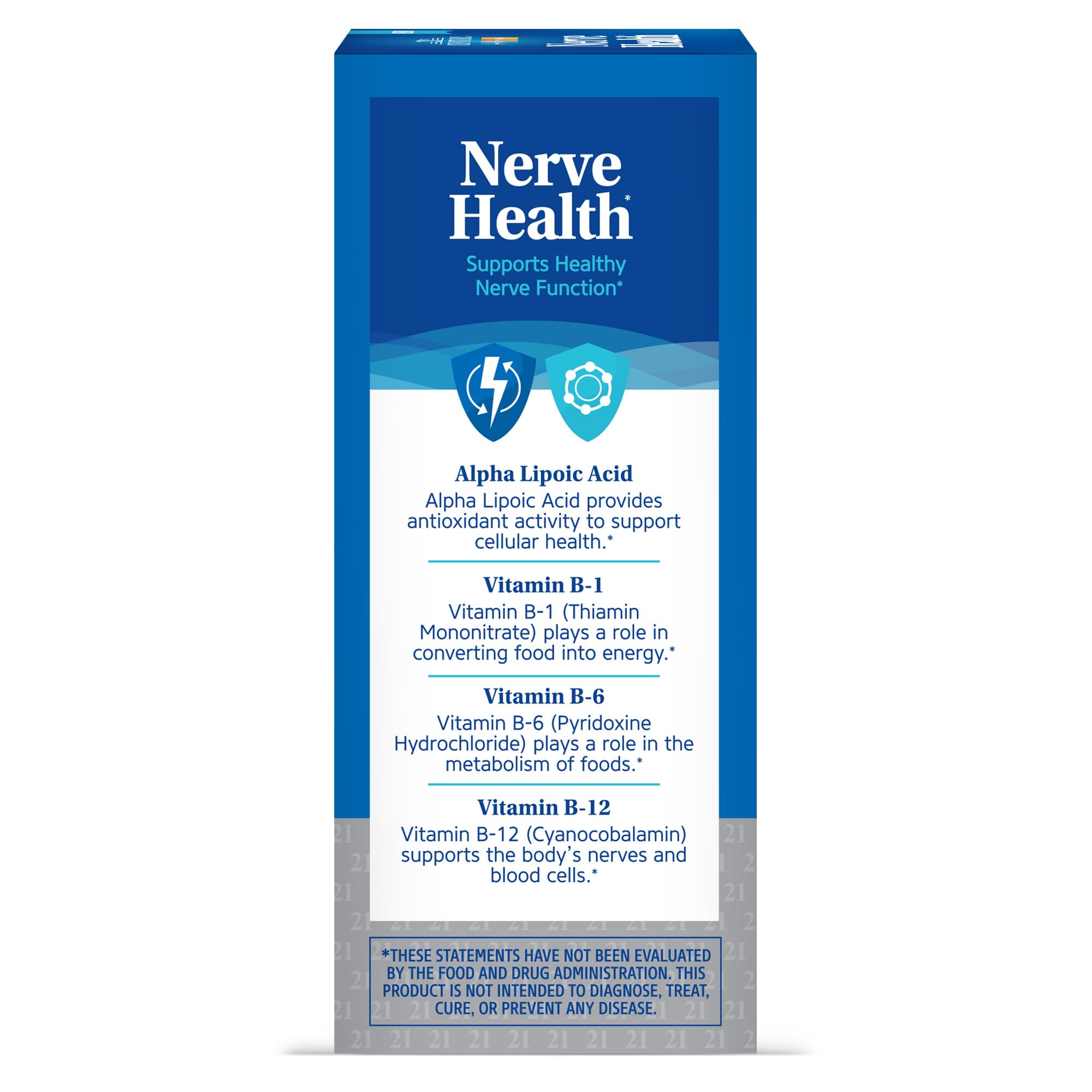 21st Century Nerve Health Tablets (30 Count), Alpha Lipoic Acid 300mg, B1, B6, & B12 Vitamins for Nerve Function Support, Antioxidant ALA Supplement, Gluten Free. Non-GMO, & Vegan - TrustMedUSA