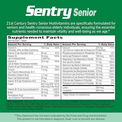21st Century Sentry Senior Tablets, 265 Count - TrustMedUSA