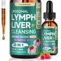 23-in-1 Liposomal Lymphatic Drainage Drops, Liver Cleanse Detox & Repair with Echinacea, TUDCA, Choline, L-Glutathione, Burdock for Lymphatic Support, Liver & Immune Health, 2 fl oz Supplement - Maple Wellness Supplements