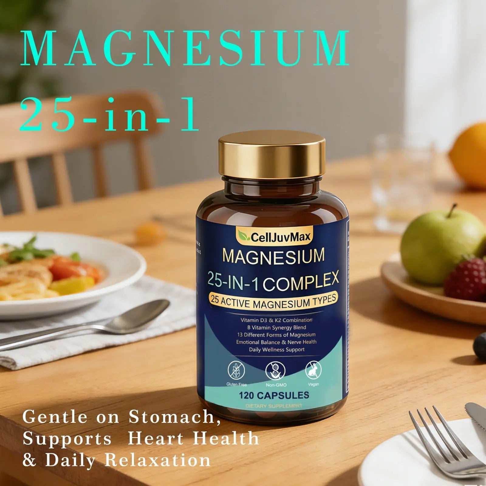 25-in-1 Magnesium Complex | Multi-Form Absorbable Blend for Daily Nutritional Support, 120 Vegan Caps (1) - TrustMedUSA