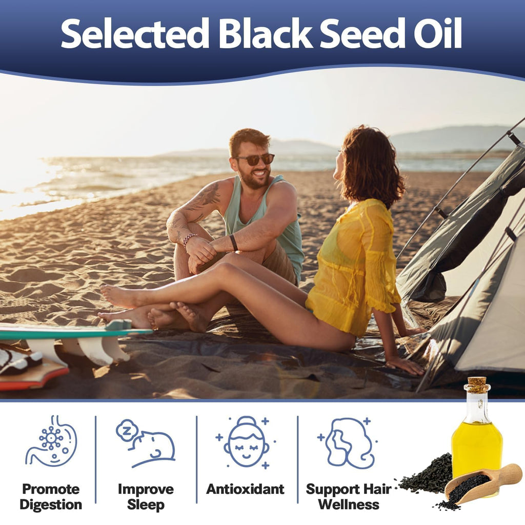 25-in-1 Sea Moss Black Seed Oil Ashwagandha Ginger Shilajit Supplement, Sea Moss Capsules Pro with Bladder Burdock Ceylon Cinnamon Berberine ACV Manuka VIT C & D3 for Men Women, 120 Vegan Caps - TrustMedUSA
