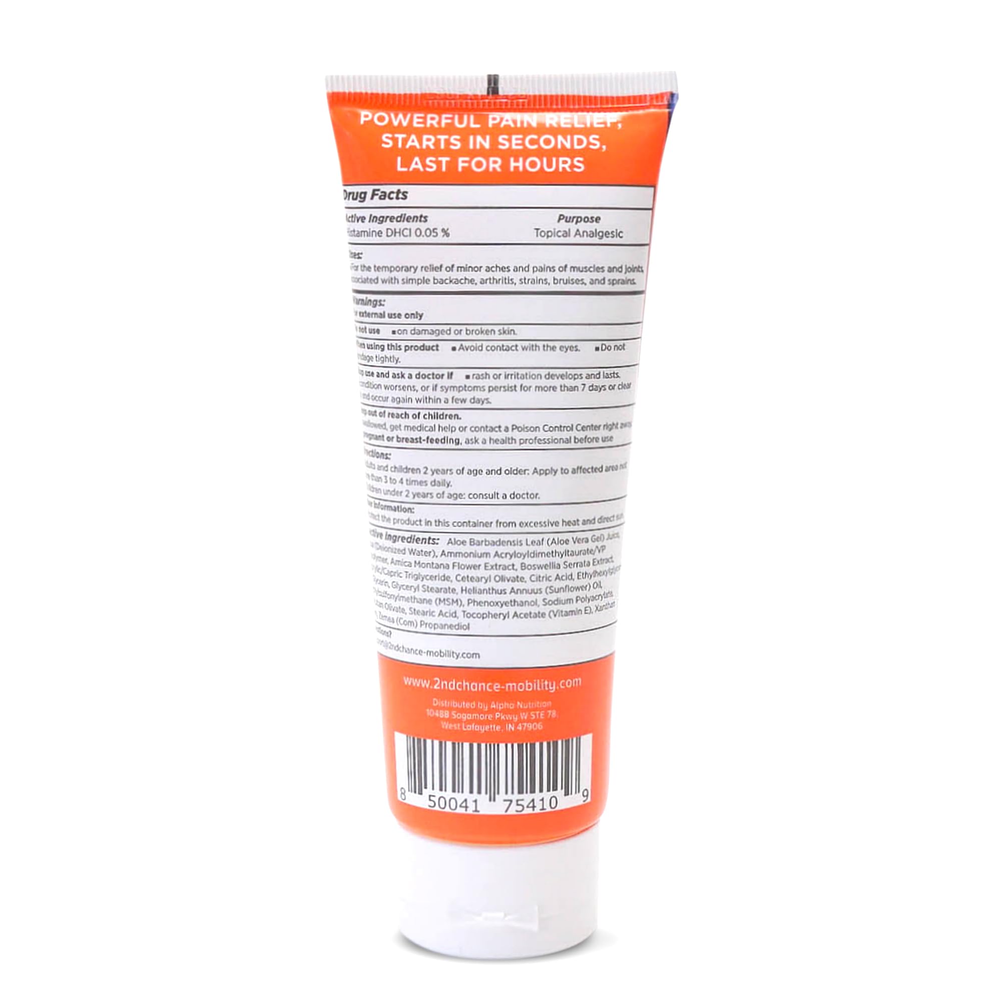 2nd Chance Mobility Pain Relief Cream, No Odor, Non-Greasy, Deep Penetrating, Moisturizing Topical Cream for Joint, Back, Muscle Ache Pain 3.4oz - TrustMedUSA