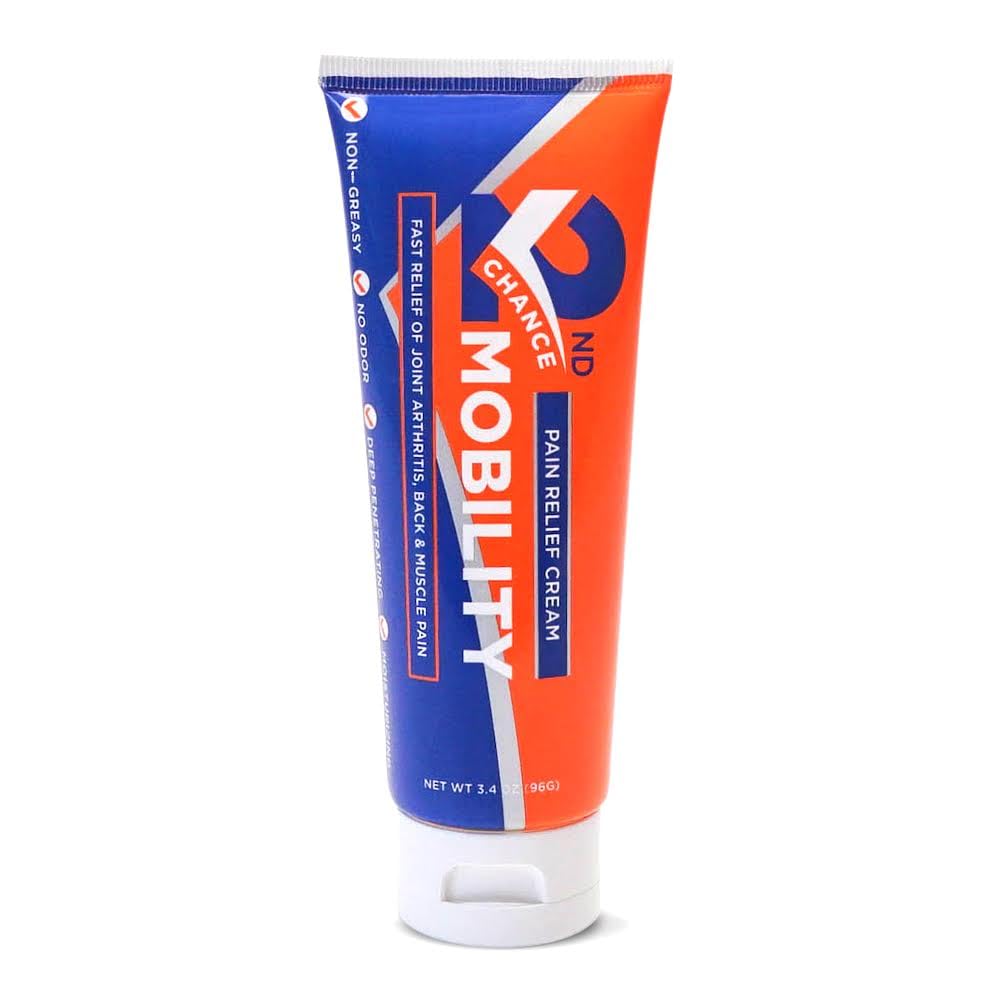2nd Chance Mobility Pain Relief Cream, No Odor, Non-Greasy, Deep Penetrating, Moisturizing Topical Cream for Joint, Back, Muscle Ache Pain 3.4oz - TrustMedUSA