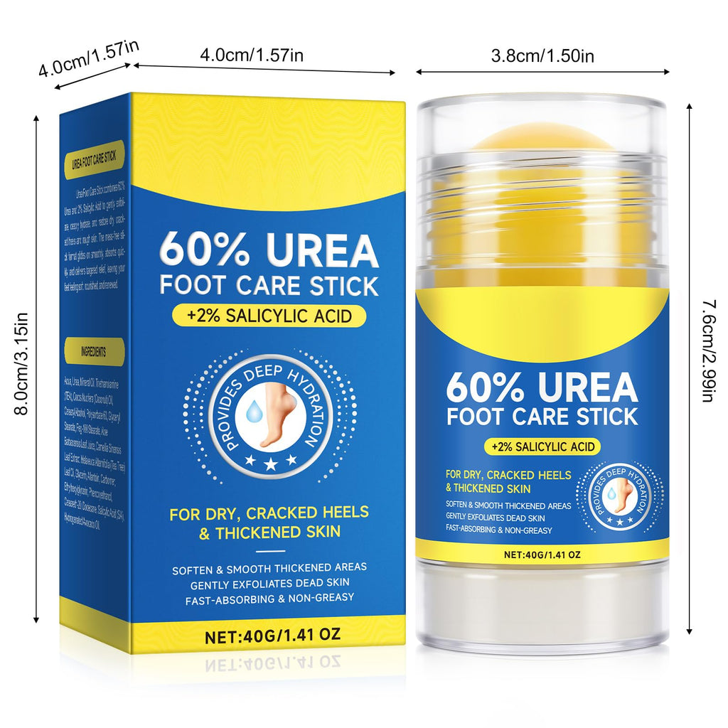 2Pack 60% Urea with 2% Salicylic Acid Urea Foot Care Stick, Foot Cream Moisturizer for Dry Cracked Feet, Knees, Elbows, Hands,Moisturizes and Hydrates the Dry Skin,Callus Remover & Skin Softener - Maple Wellness Supplements