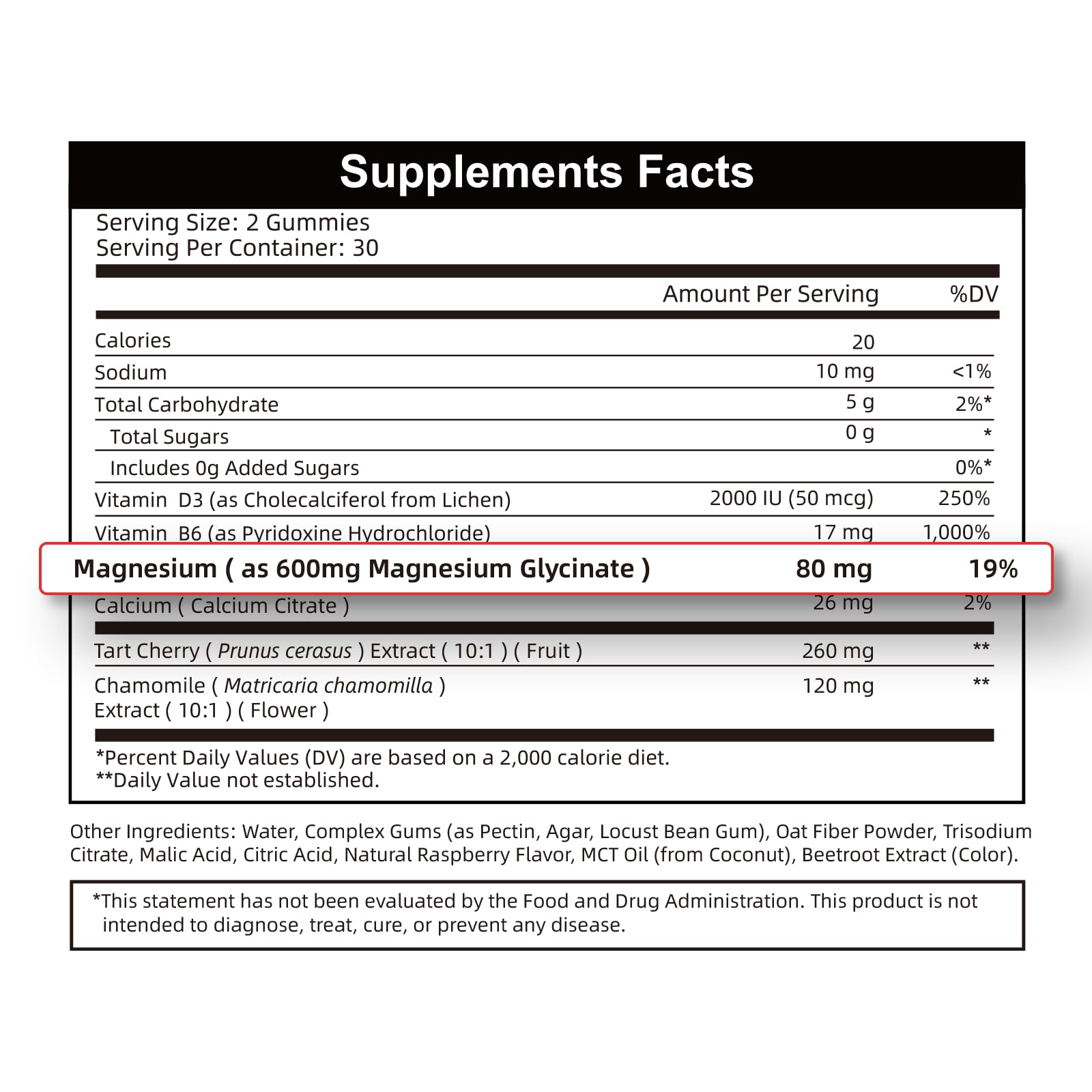 2pack Magnesium Glycinate Gummies 600mg for Sleep & Calm, Sugar Free Magnesium Gummies for Adults with Vitamin D3, Tart Cherry & Chamomile,Clump-Resistant Formula, Third-Party Tested, 120 Count - TrustMedUSA