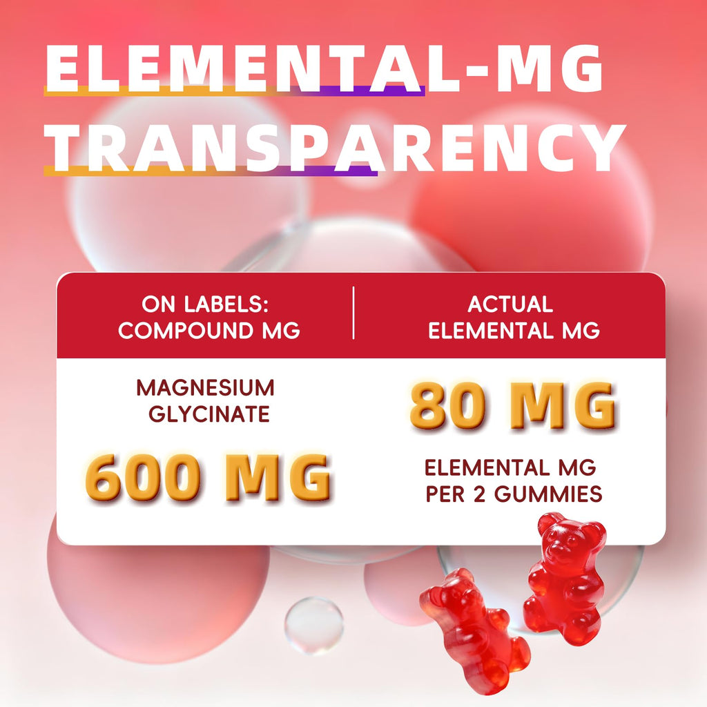 2pack Magnesium Glycinate Gummies 600mg for Sleep & Calm, Sugar Free Magnesium Gummies for Adults with Vitamin D3, Tart Cherry & Chamomile,Clump-Resistant Formula, Third-Party Tested, 120 Count - TrustMedUSA