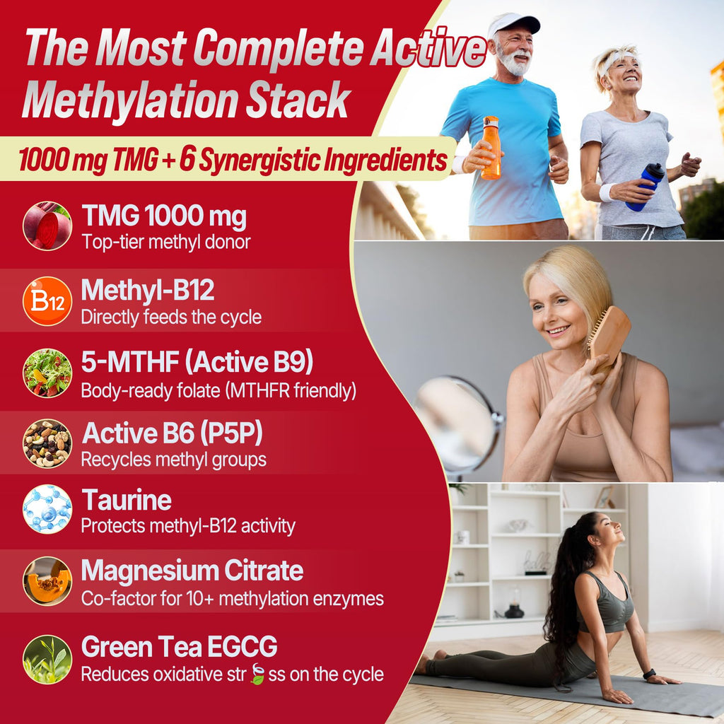 2Pack TMG Gummies 1000mg Betaine Anhydrous + Methylated Multivitamin & B Complex Methylated(Methylfolate B12 B6), Magnesium, Taurine - Essential Trimethylglycine for Homocysteine Levels, Brain, Energy - TrustMedUSA