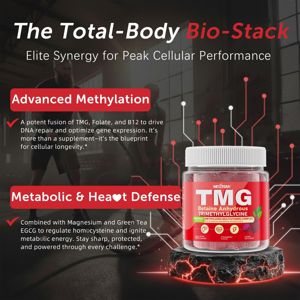 2Pack TMG Gummies 1000mg Betaine Anhydrous + Methylated Multivitamin & B Complex Methylated(Methylfolate B12 B6), Magnesium, Taurine - Essential Trimethylglycine for Homocysteine Levels, Brain, Energy - TrustMedUSA