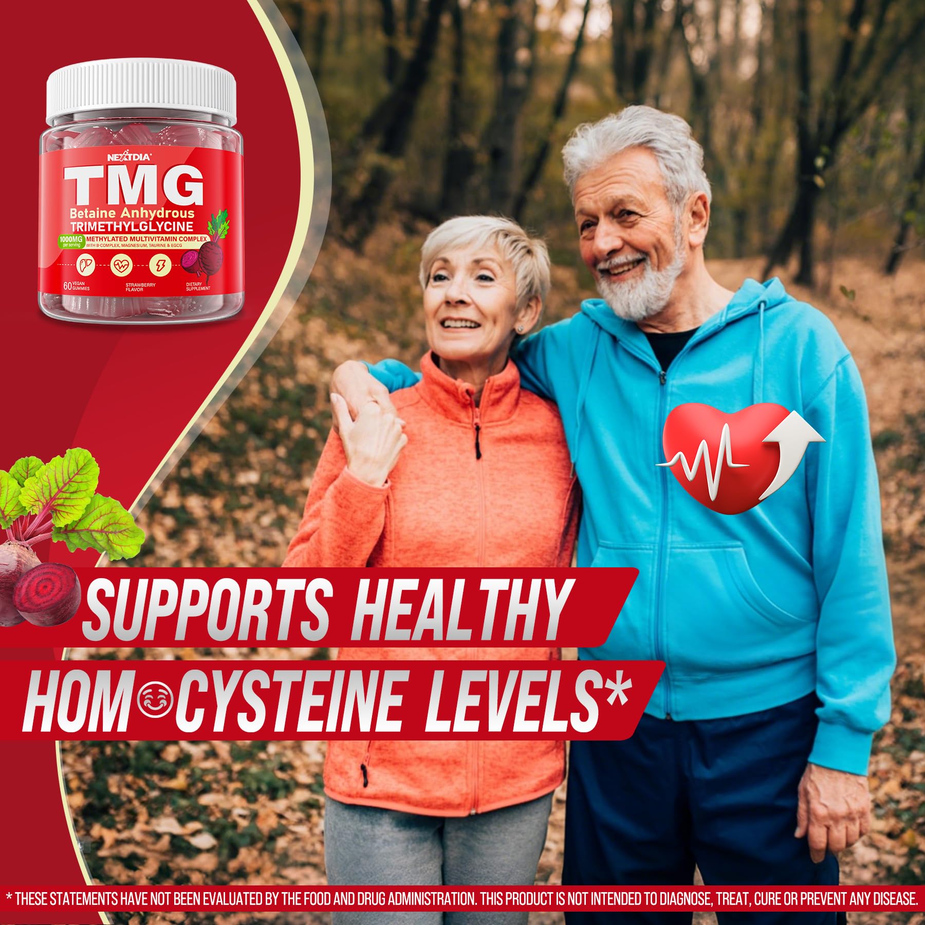 2Pack TMG Gummies 1000mg Betaine Anhydrous + Methylated Multivitamin & B Complex Methylated(Methylfolate B12 B6), Magnesium, Taurine - Essential Trimethylglycine for Homocysteine Levels, Brain, Energy - TrustMedUSA