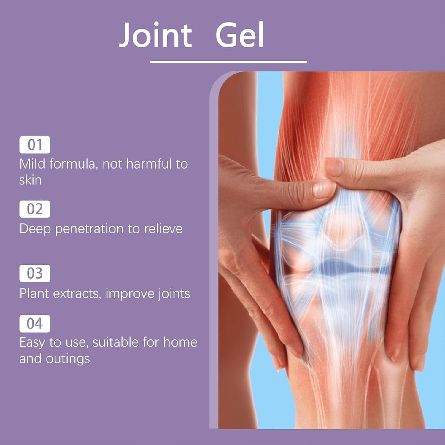 2PCS Joint Purple Gel, Purple Relief Soothing Massage Cream,Joint Activities Throughout The Body, Soothes Knees, Lumbar, Neck, Hands, and Feet - TrustMedUSA