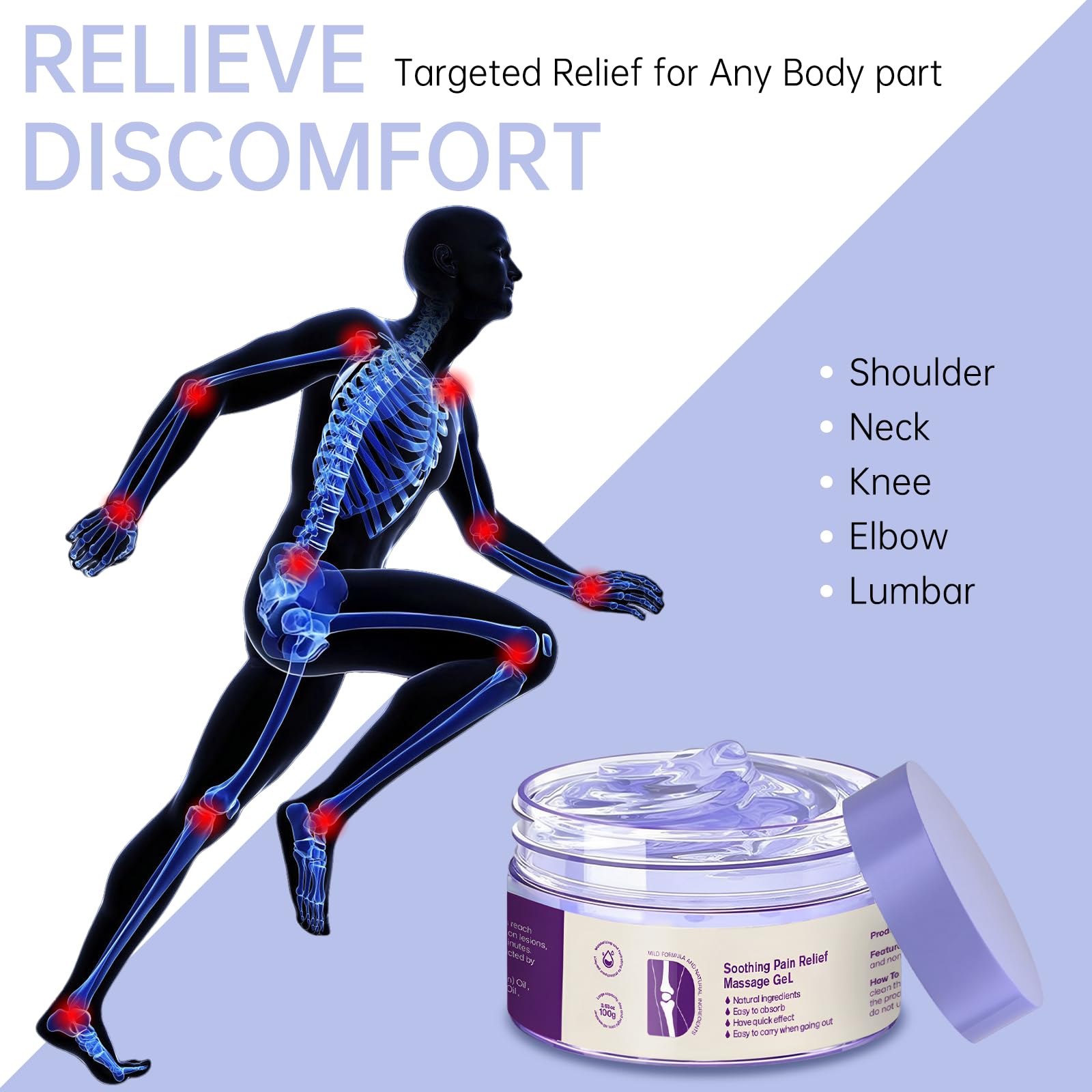 2PCS Kresin Joint Pain Gel Purple Gel,Soothing Pain Relief MassageGel,Purple Joint Repair Cream,Effective Soothesfor Back, Neck, Hands, and Feet - TrustMedUSA