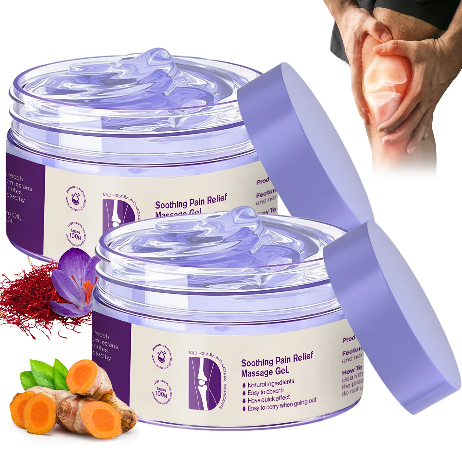 2PCS Kresin Joint Pain Gel Purple Gel,Soothing Pain Relief MassageGel,Purple Joint Repair Cream,Effective Soothesfor Back, Neck, Hands, and Feet - TrustMedUSA