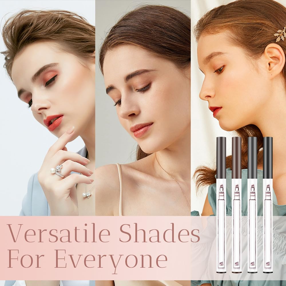 2PCS New Waterproof Brow Pencil with Micro-Fork Tip, 3D Magic Eyebrow Pencil 4-Head Split Waterproof Long-lasting,Fine Stroke Eyebrow Pen Makeup Eyebrow Pencils Stay on All Day (Brown) - TrustMedUSA