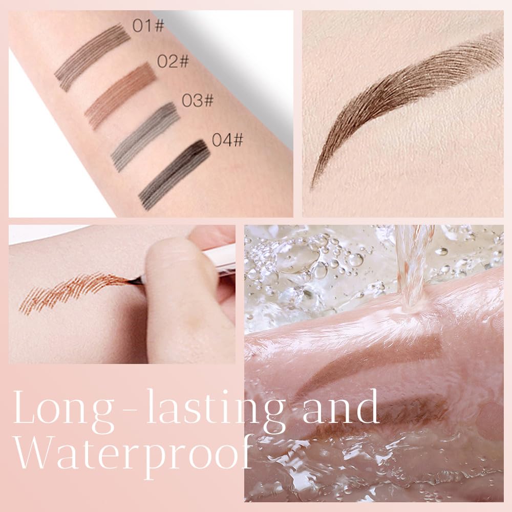 2PCS New Waterproof Brow Pencil with Micro-Fork Tip, 3D Magic Eyebrow Pencil 4-Head Split Waterproof Long-lasting,Fine Stroke Eyebrow Pen Makeup Eyebrow Pencils Stay on All Day (Brown) - TrustMedUSA