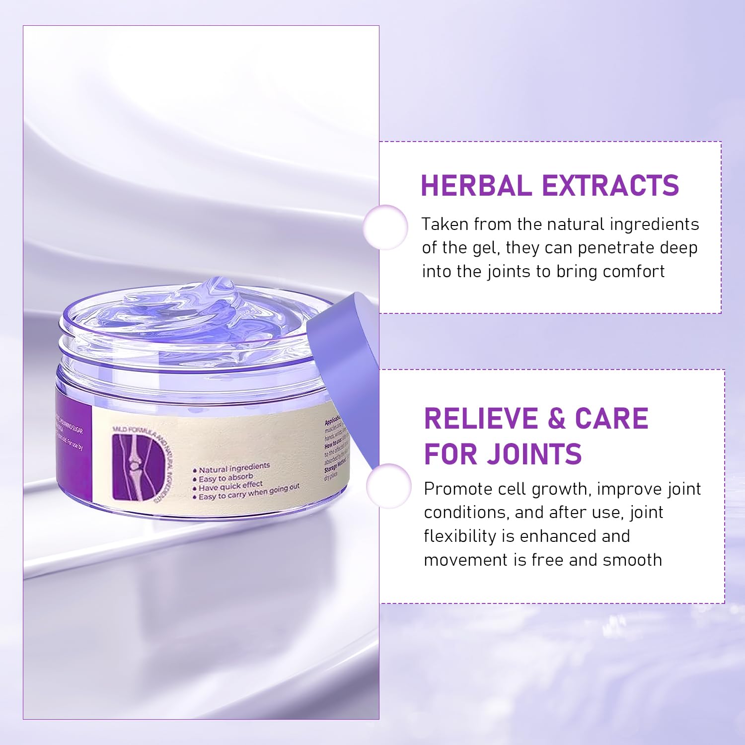 2PCS Soothing Relief Massage Gel, Joint Gel Purple Gel Cooling Activities Throughout The Body, Soothing Knees, Lumbar, Neck, Back, Shoulders, Hands, and Feet - TrustMedUSA