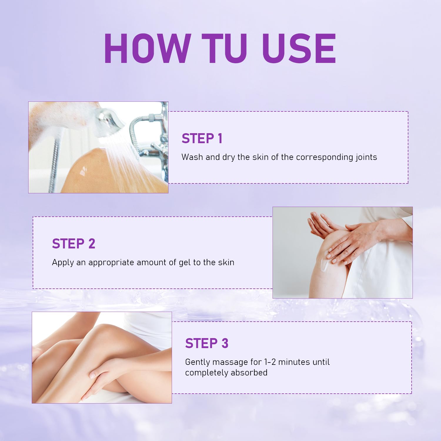 2PCS Soothing Relief Massage Gel, Joint Gel Purple Gel Cooling Activities Throughout The Body, Soothing Knees, Lumbar, Neck, Back, Shoulders, Hands, and Feet - TrustMedUSA