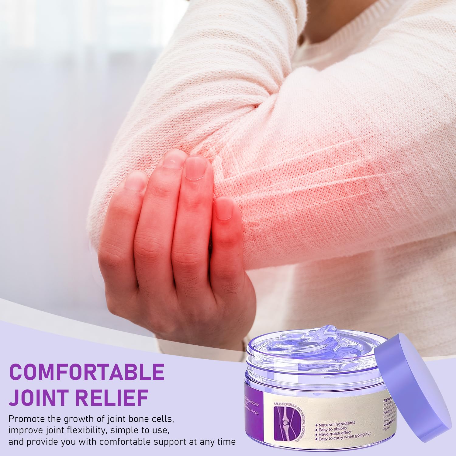2PCS Soothing Relief Massage Gel, Joint Gel Purple Gel Cooling Activities Throughout The Body, Soothing Knees, Lumbar, Neck, Back, Shoulders, Hands, and Feet - TrustMedUSA