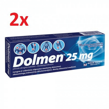 2x 10 Dolmen 25 mg film-coated tablets for pain relief 20 Tabs - TrustMedUSA