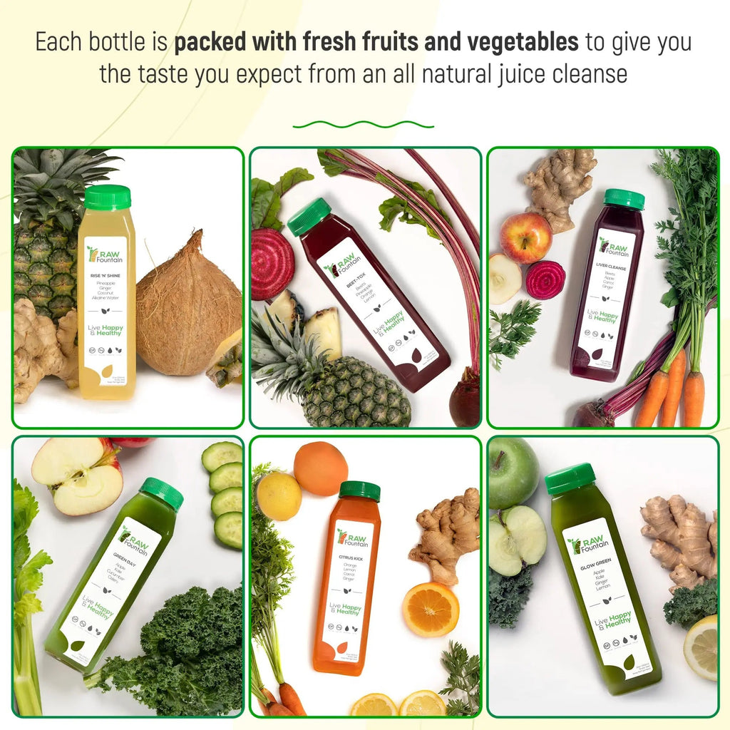 3 Day Juice Cleanse by Raw Fountain, All Natural Raw Detox Cleanse, Liquid Juice Diet - TrustMedUSA