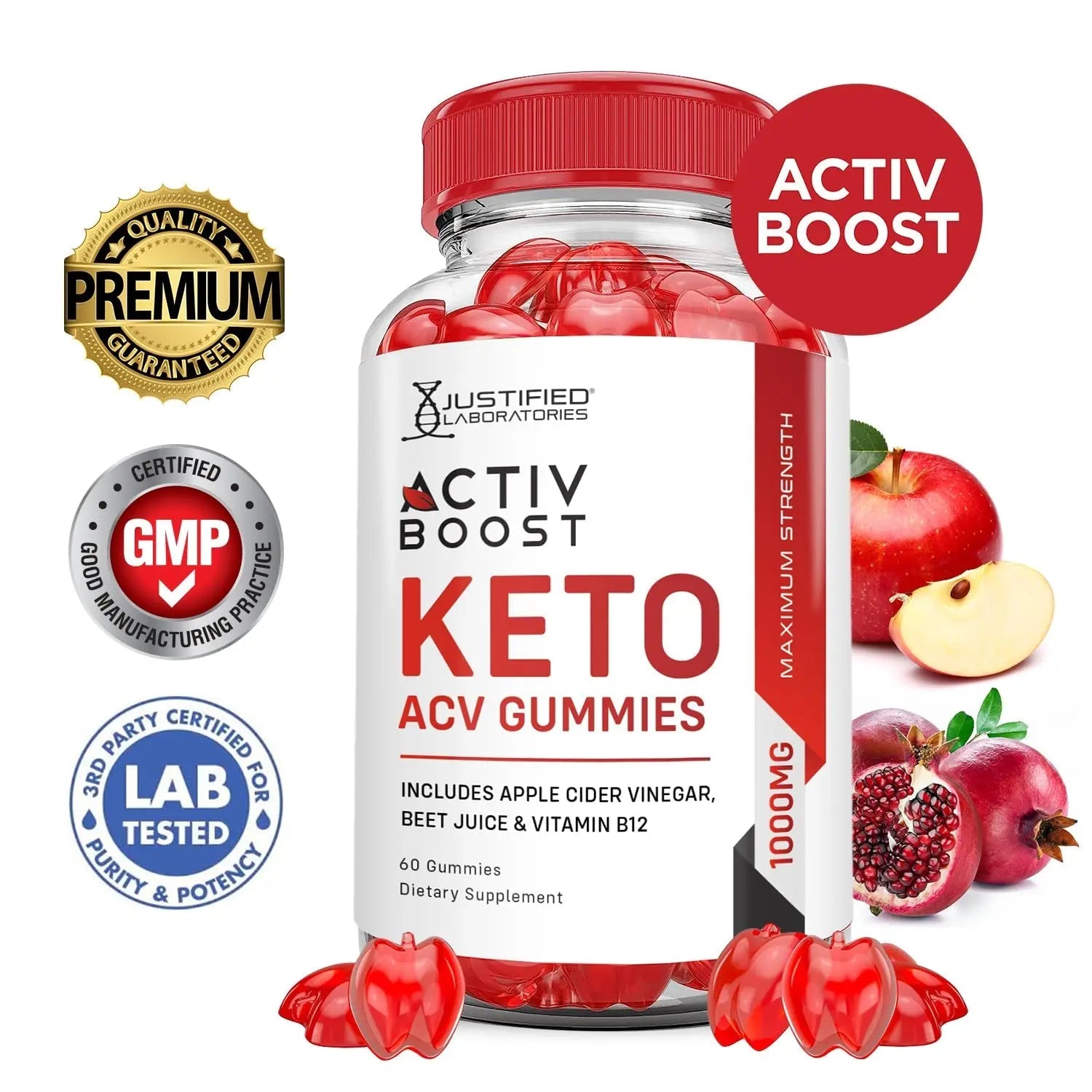 (3 Pack) Activboost Keto ACV Gummies Advanced Formula 1000MG Active Boost - TrustMedUSA